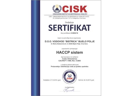 Implementiran HACCP sistem